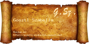 Gosztl Szabella névjegykártya